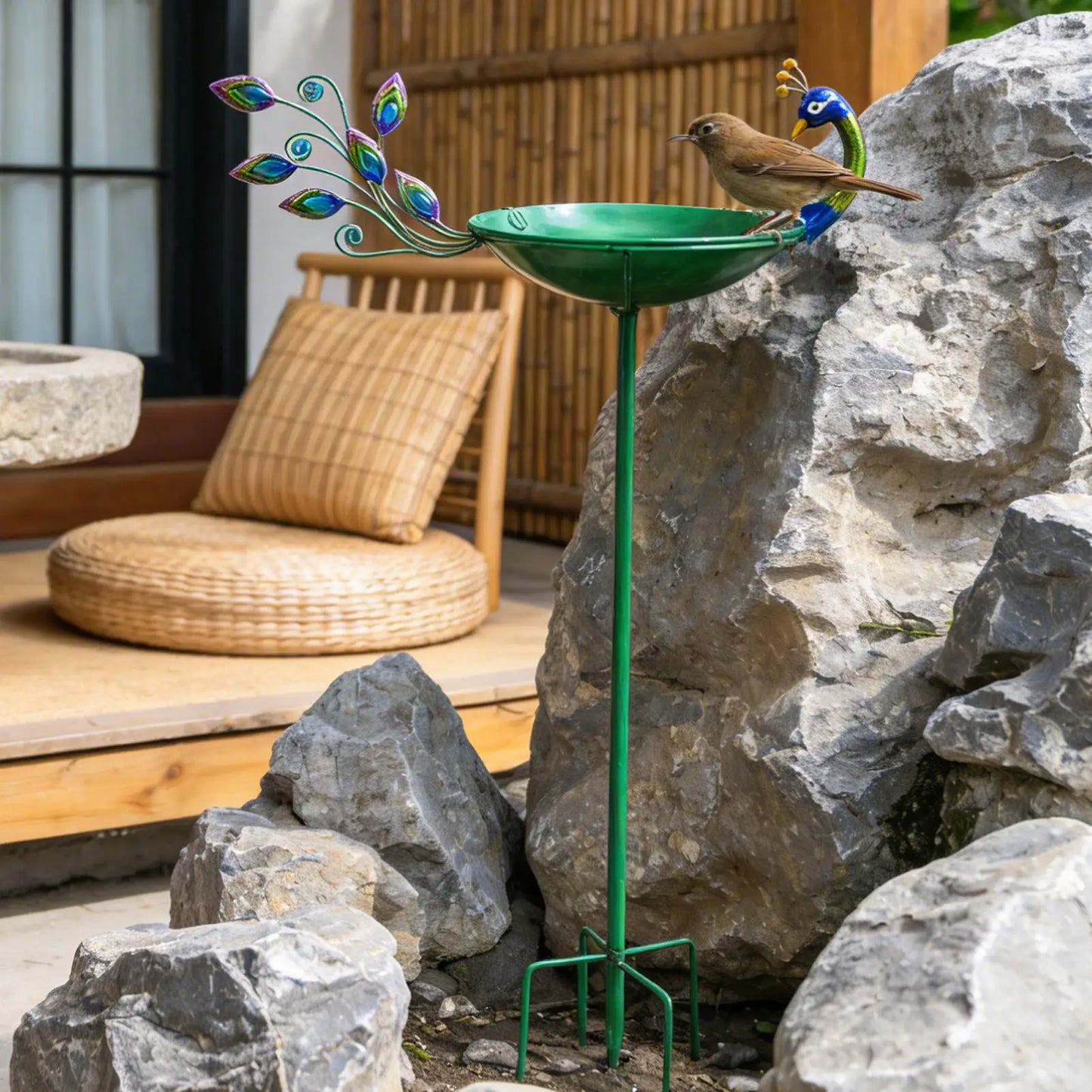 Bird Baths For Outdoors Metal Birdbaths With Animal Design Rustproof Garden Bird Bath For Garden Lawn Decor Water Pond Peaceful Pleasures Health and Wellness
