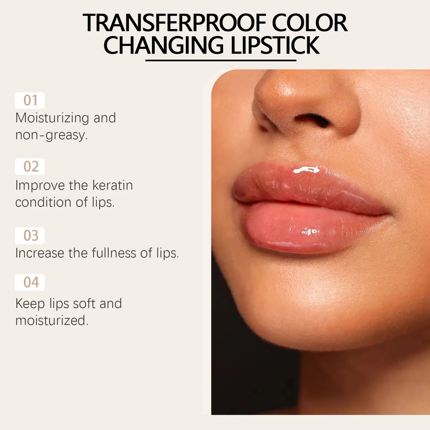 Ouhoe Gold Foil Color-Changing Nourishing Lipstick | Glossy Lips
