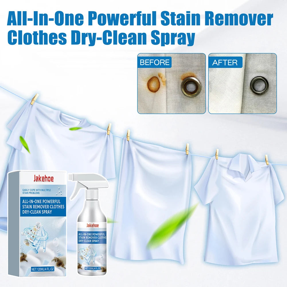 Laundry Stain Remover Spray All In 1 Powerful Stain Remover Clothes Dry-Clean Spray Water-Less Fabric No Water Needed Cleaner Peaceful Pleasures Health and Wellness