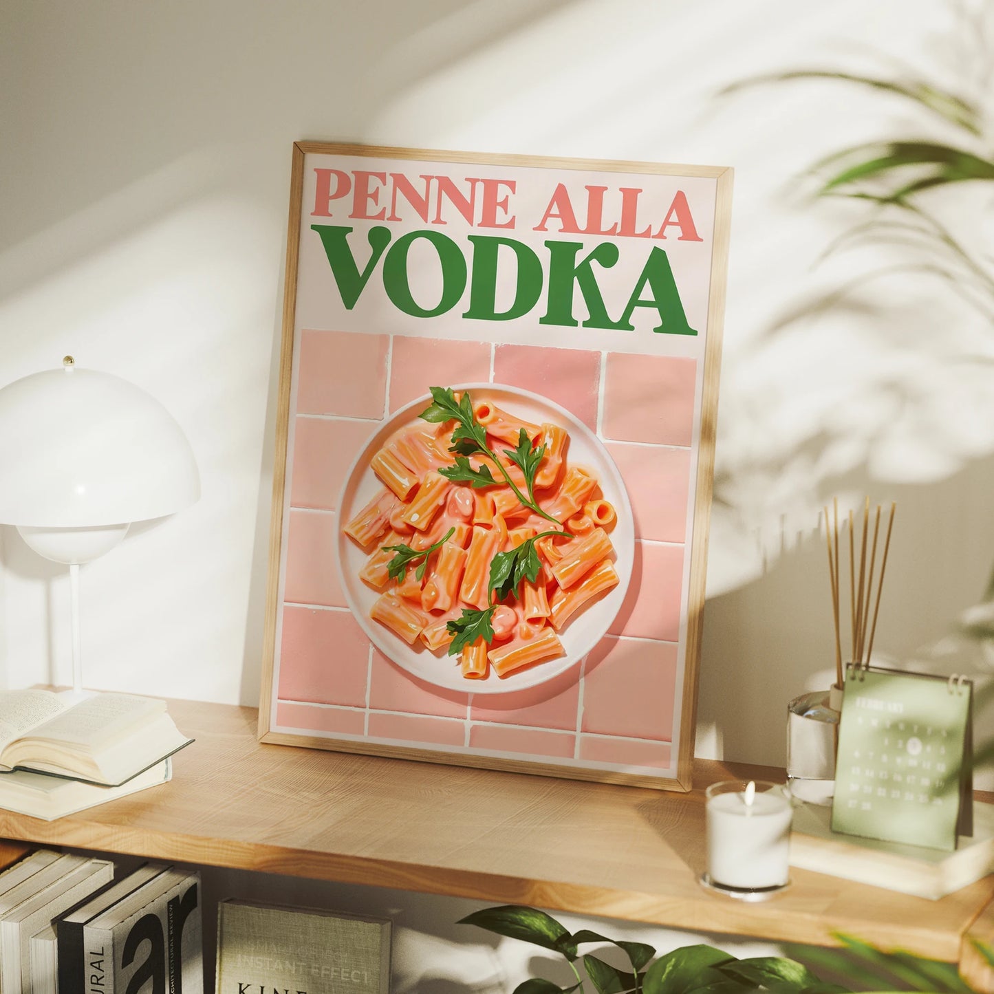 Penne Alla Vodka Canvas Wall Art | Modern Minimalist Food Print