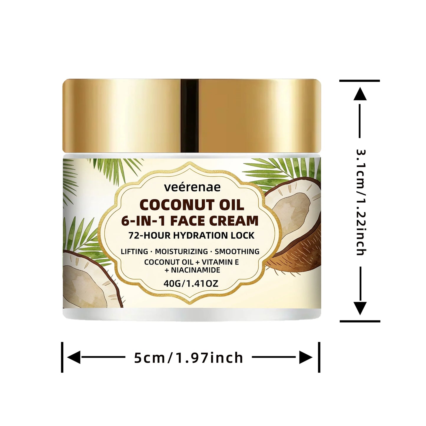 veérenae Coconut Oil 6-in-1 Face Cream – All Skin Types