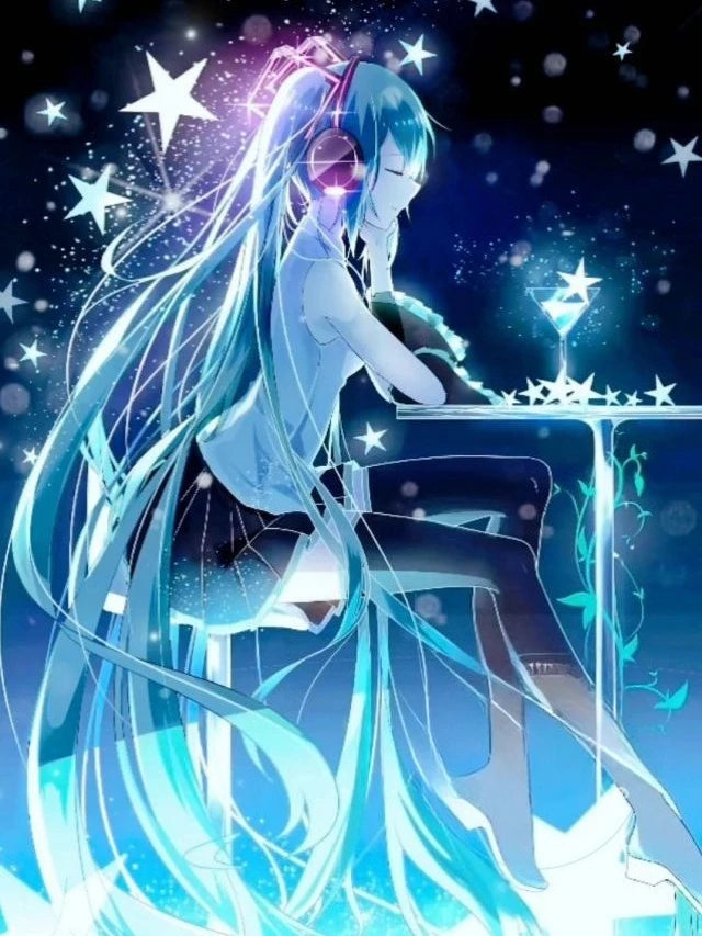 Amine H-Hatsunes-M-Miku Girls Poster Hatsune Miku art decoration Wall Art Sticker For Bar Living Room Decor Gift Peaceful Pleasures Health and Wellness 14-1PC 40x60cm