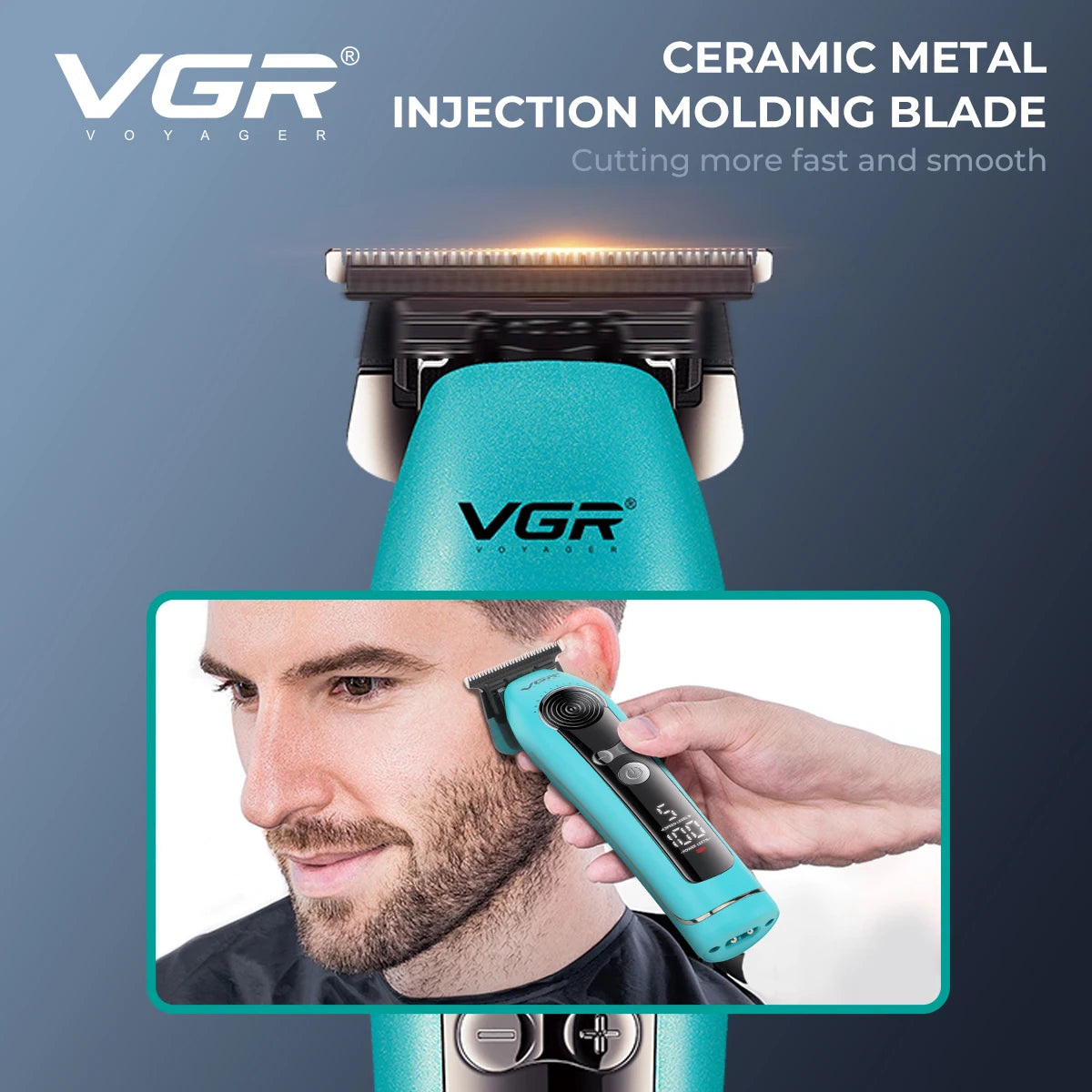 VGR electric hair clipper with 9000 RPM for men, LCD digital display hair salon, household oil head carving hair trimmer V-299 Peaceful Pleasures Health and Wellness