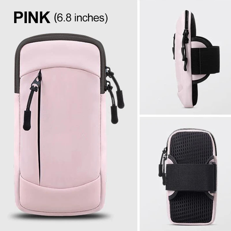 Running Bag For Phone arm Bag for Phone Mobile phone Armband Cell Phone Bag for running sports Armband for phone for running bag Peaceful Pleasures Health and Wellness Pink