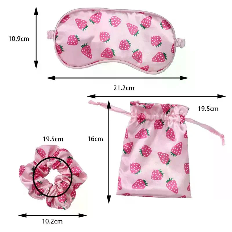 Artificial Silk Fabric Sleep Mask Elastic Headband Travel Blindfold Eye Cover Hair Rope With Storage Bag For Relief Easy Peaceful Pleasures Health and Wellness