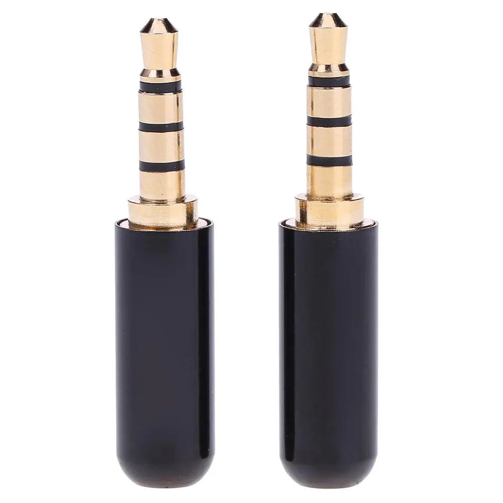 3.5mm TRRS 4-Pole Male Plug – DIY Headphone Connector 2-Pack