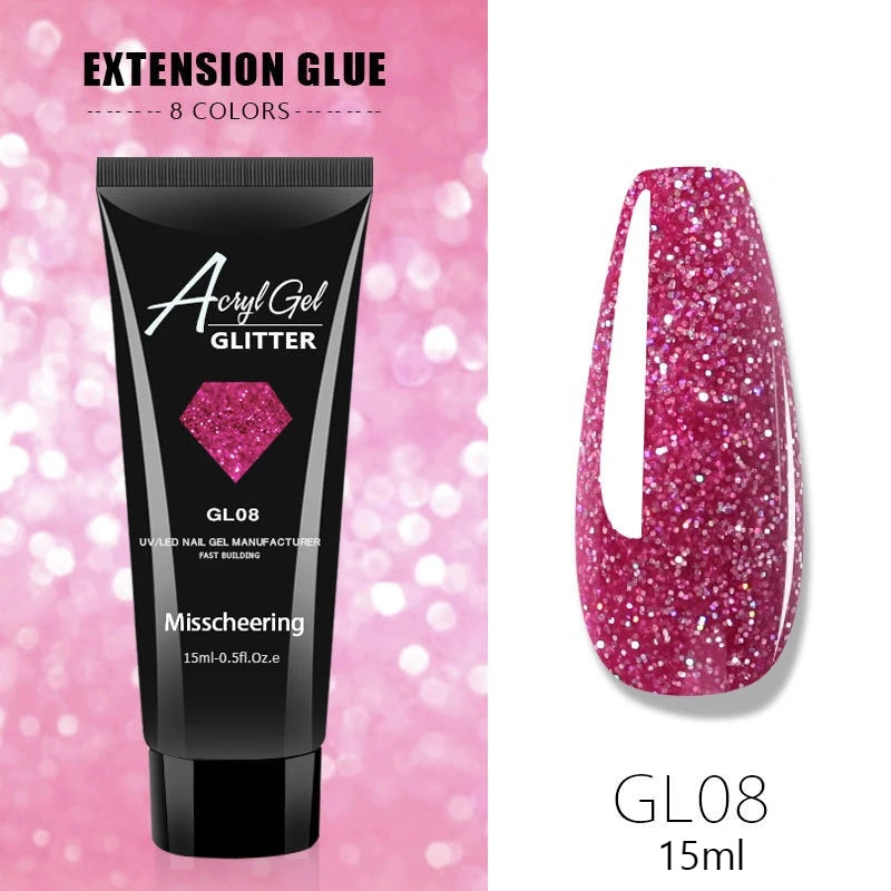 30ml Nail Extension Gel Nail Build Poly Nail Acrylic Gel UV LED Quick Extension of Crystal Model Painless Crystal Glue Peaceful Pleasures Health and Wellness GL08