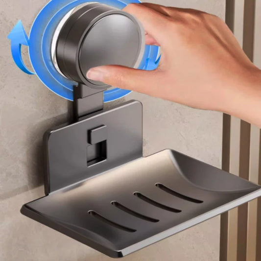 No-Drill Suction Cup Wall-Mounted Soap Dish & Storage Rack Wall-Mounted Soap Dish Peaceful Pleasures Health and Wellness