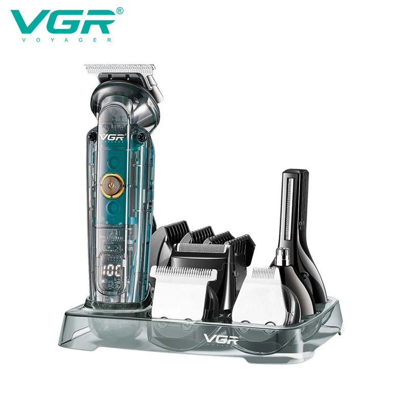 VGR 102 6-in-1 high-end men's hair clipper professional shaver oil head carving electric pusher nose hair trimmer hair remover Peaceful Pleasures Health and Wellness