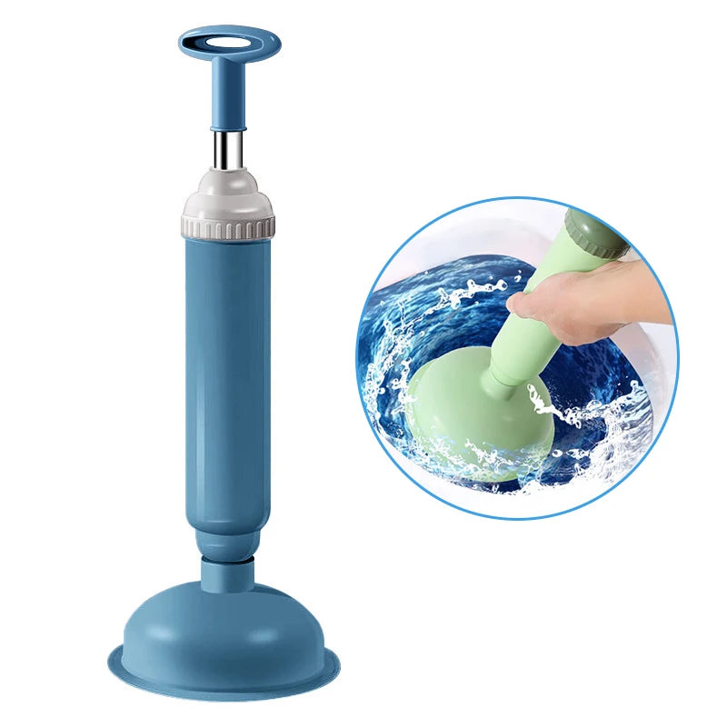 Toilet Plunger,Powerful High-pressure Drain Plunger Suction Cups,Toilet Unblocker Vacuum Plunger,Unblocker Suitable For Toilet Peaceful Pleasures Health and Wellness Blue