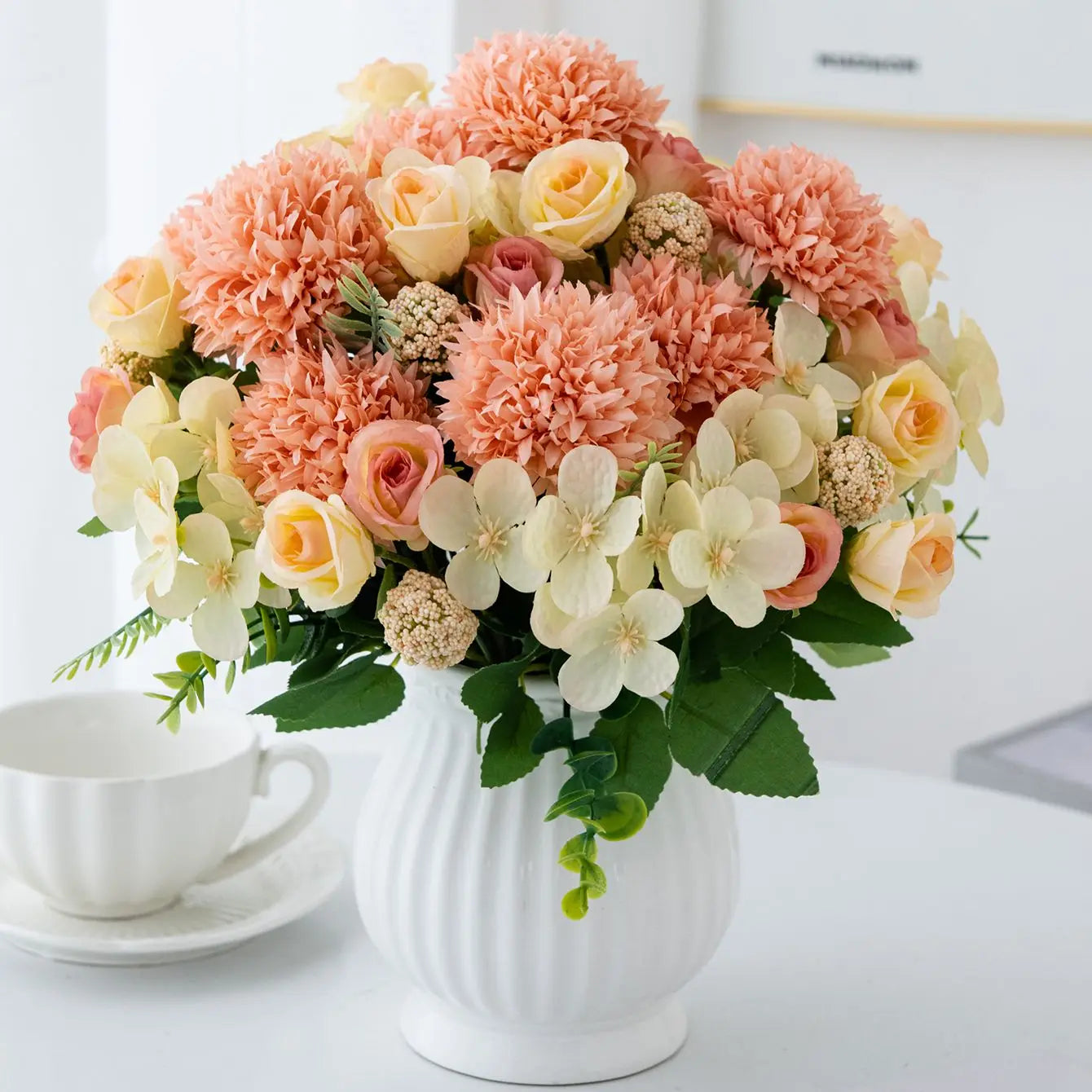 Artificial Silk Chrysanthemum Rose Bouquet | Wedding Home Decor