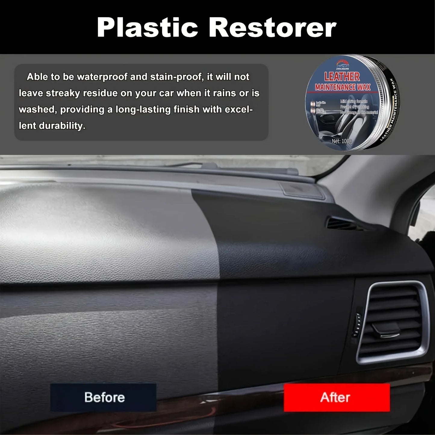 Car Interior Plastic Restorer & Dashboard Coating Wax