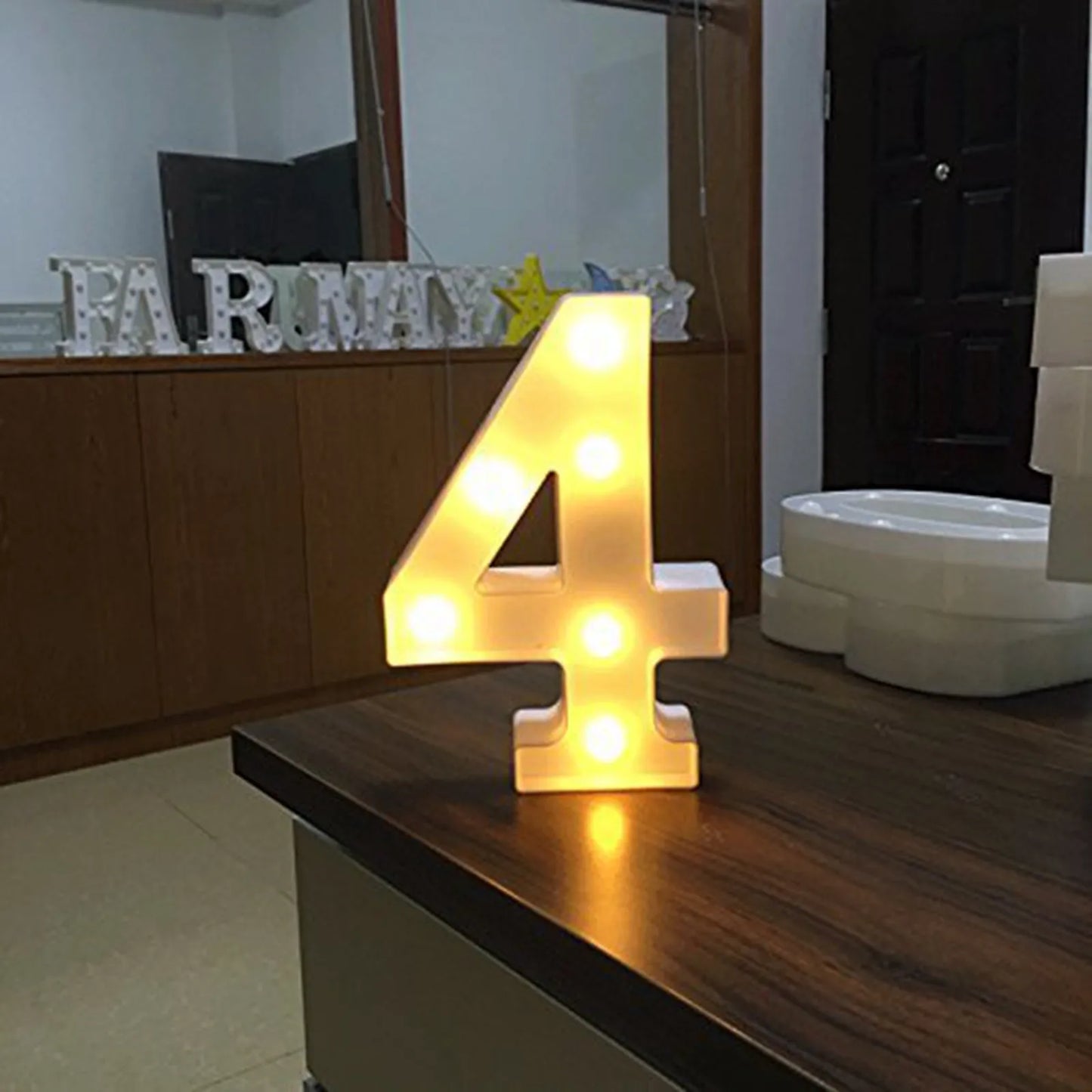 Light Up Letter Led Alphabet Number Plastic Battery Operated Party Sign Wedding Festival Stand Decoration No Batteries Included Peaceful Pleasures Health and Wellness E