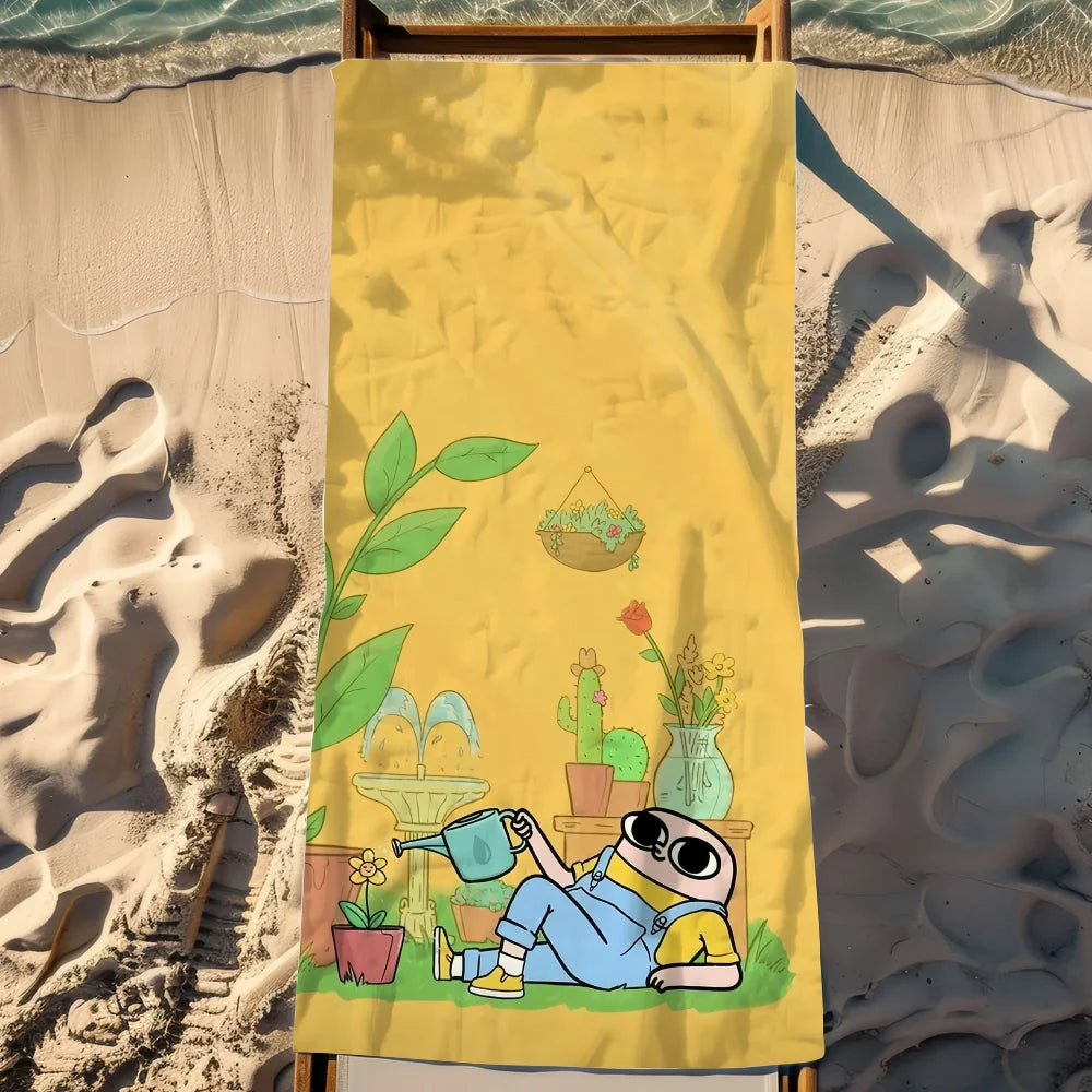 Cartoon Quick-Dry Beach Towel | Soft Pool & Travel Towel