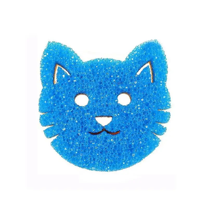 Heat-Sensing Cat Face Kitchen Sponge | Dish Scrubber Kitchen Dish Sponge Peaceful Pleasures Health and Wellness A