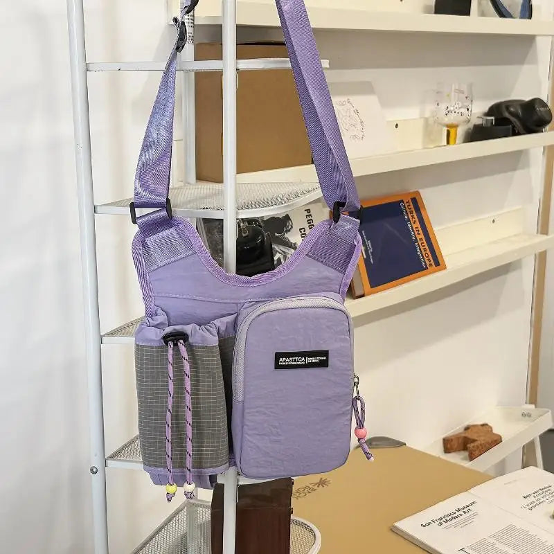 Minimalist Crossbody Water Bottle Bag | Nylon Shoulder Pouch