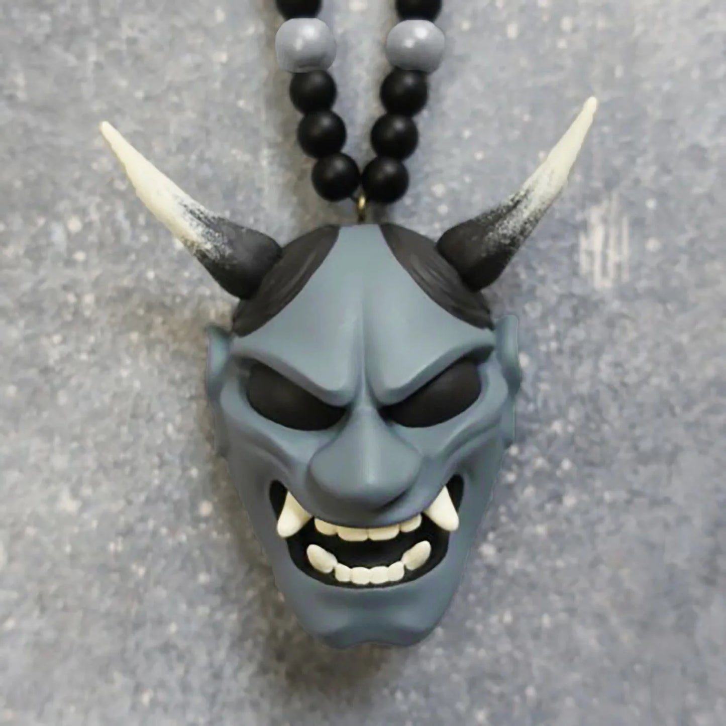 Japanese Oni Hannya Mask Car Mirror Charm Pendant | Resin