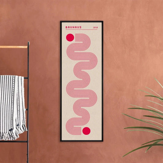 Frameless Pink Geometry Bauhaus Canvas Poster Prints, Long Vertical Wall Art, Large Unframed Canvas, No Framed Wall Decor Art Peaceful Pleasures Health and Wellness ZLH4192 80x240cm No Frame