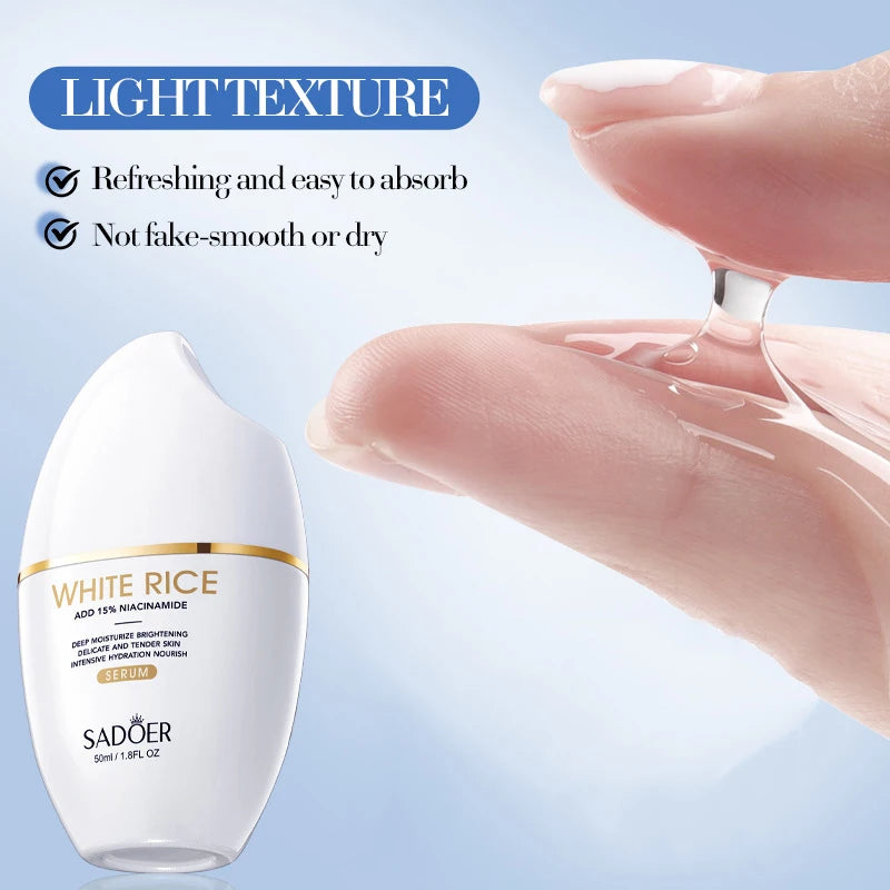 SADOER White Rice Nicotinamide Face Serum – Brighten & Hydrate