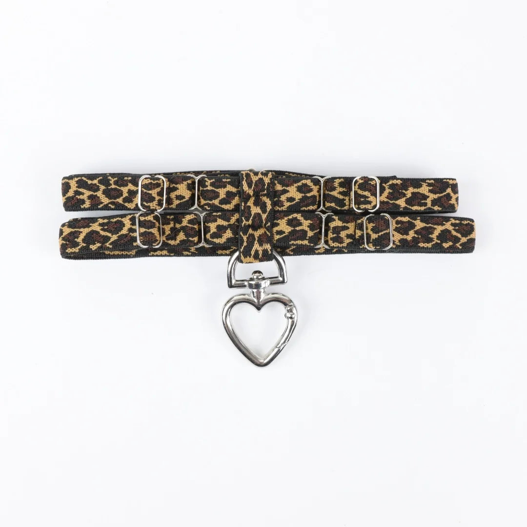 UYEE Leopard Print Bow Heart Thigh Garter Belt Elastic Leg Ring Party