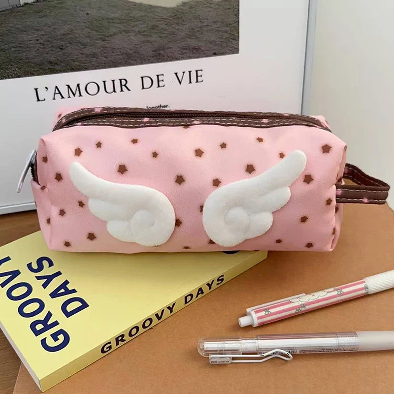Angel Wings Pencil Case – Large Capacity Fabric Pen Bag