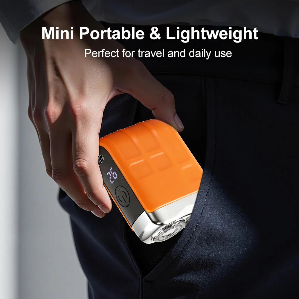 Mini Electric Shaver for Men Wet/Dry Facial Beard Trimmer Rechargeable Portable Mini Beard Shaver Dual-Head Blade Electric Razor Peaceful Pleasures Health and Wellness