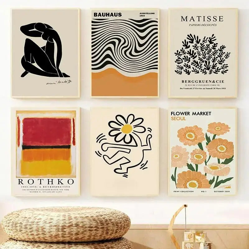 Art Matisse Mark Rothko Posters and Prints Flower Market Canvas Painting Mural Decoration Abstract Yayoi Kusama Orange Wall Peaceful Pleasures Health and Wellness