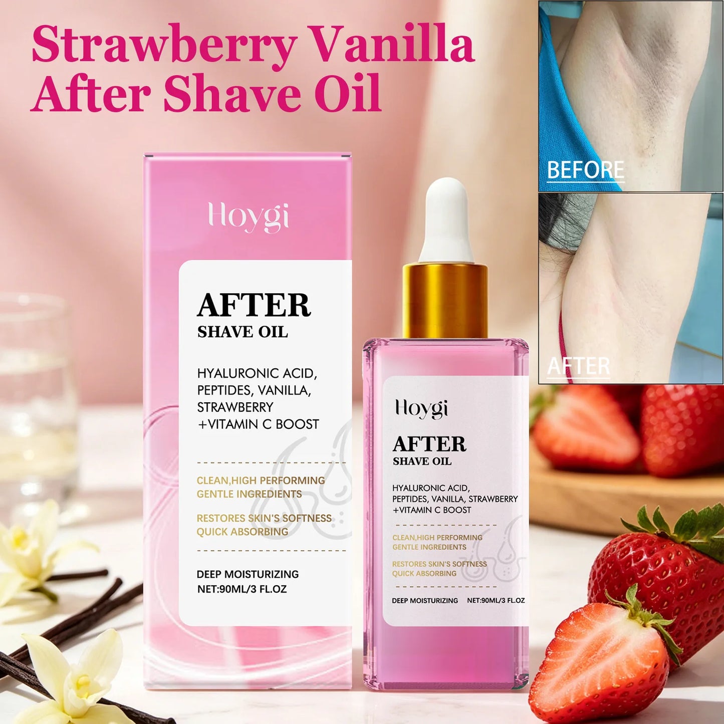 Strawberry Vanilla After Shave Oil – Moisturizing & Ingrown Hair