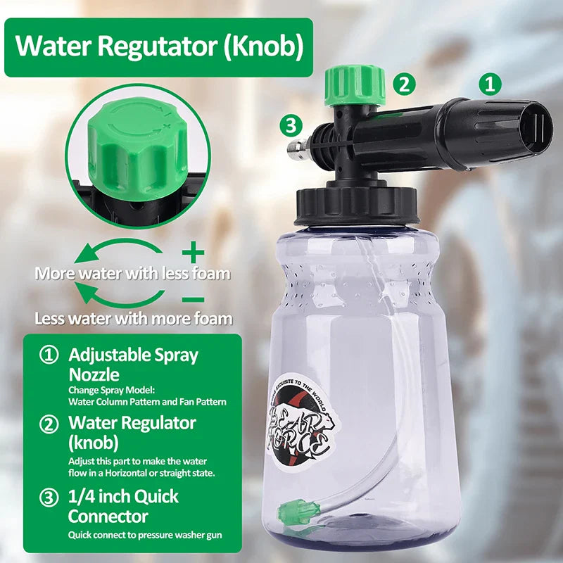 Pressure Washer Foam Cannon & Snow Foam Lance – 1/4" Quick Connector