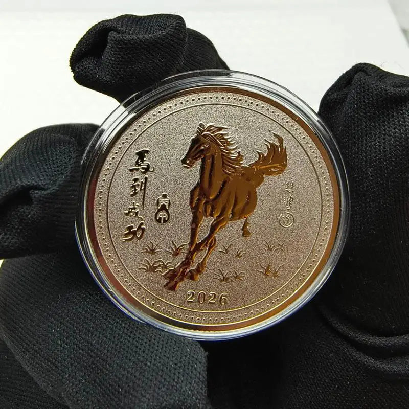 2026 Year of the Horse Lucky Coin – 40mm Zodiac Souvenir Medal
