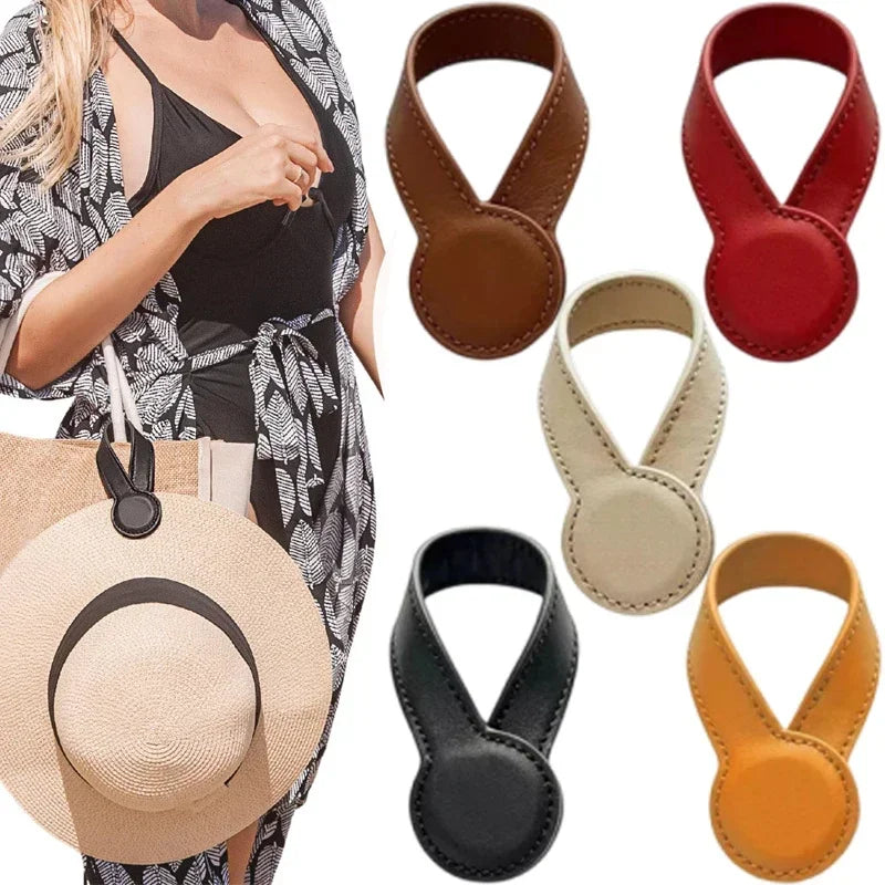 Magnetic Hat Clip for Bag – PU Leather Hat Keeper Buckle
