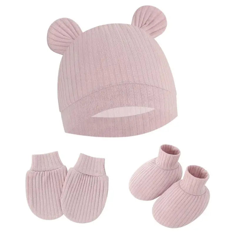 Newborn Baby Hat Mittens & Socks Set | Soft Cotton, 0–12M