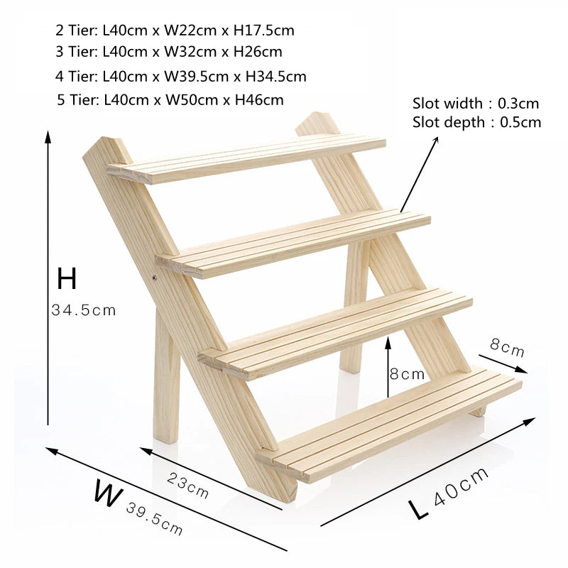 2/3/4/5-Layer Wooden Ear Stud Holder Earring Stand Display Rack Luxury Jewelry Display Holder Rack Tower Ear Card Display Stand Peaceful Pleasures Health and Wellness