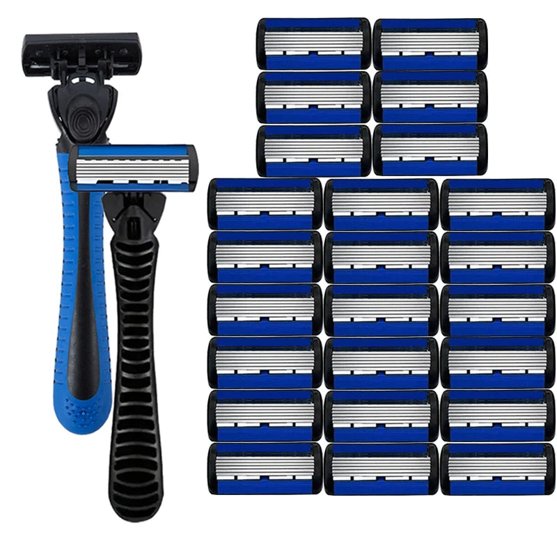 6-Layer Manual Safety Razor | Stainless Steel for Travel & Home