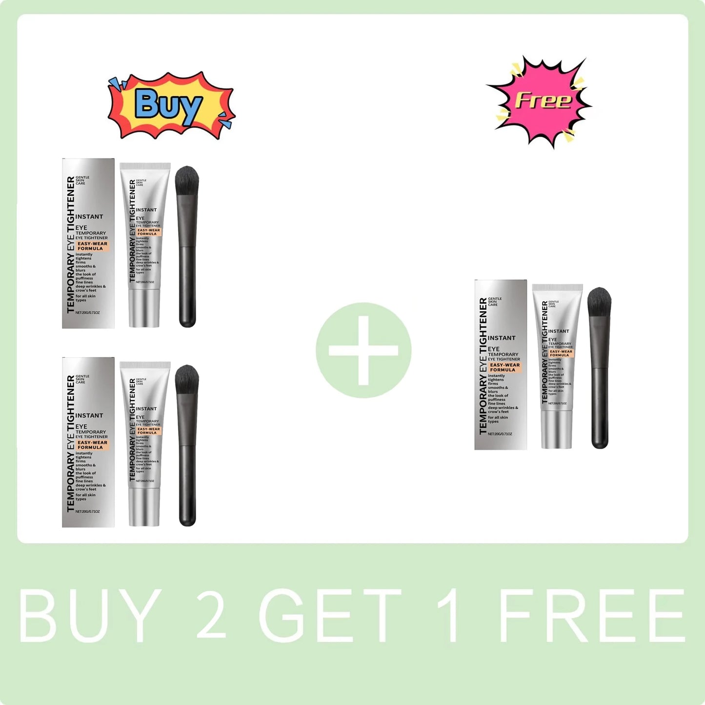 Instant Tighten Eye Cream for Removing Eye Bags Anti Puffiness Dark Circles Removal Firming Increase Elasticity Massage Eye Care Peaceful Pleasures Health and Wellness Buy 2 Get 1 Free