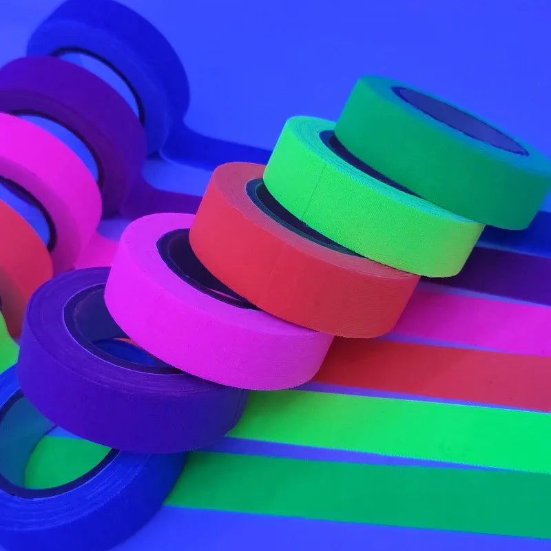 6-Color Neon UV Blacklight Tape Set – Fluorescent Party Tape