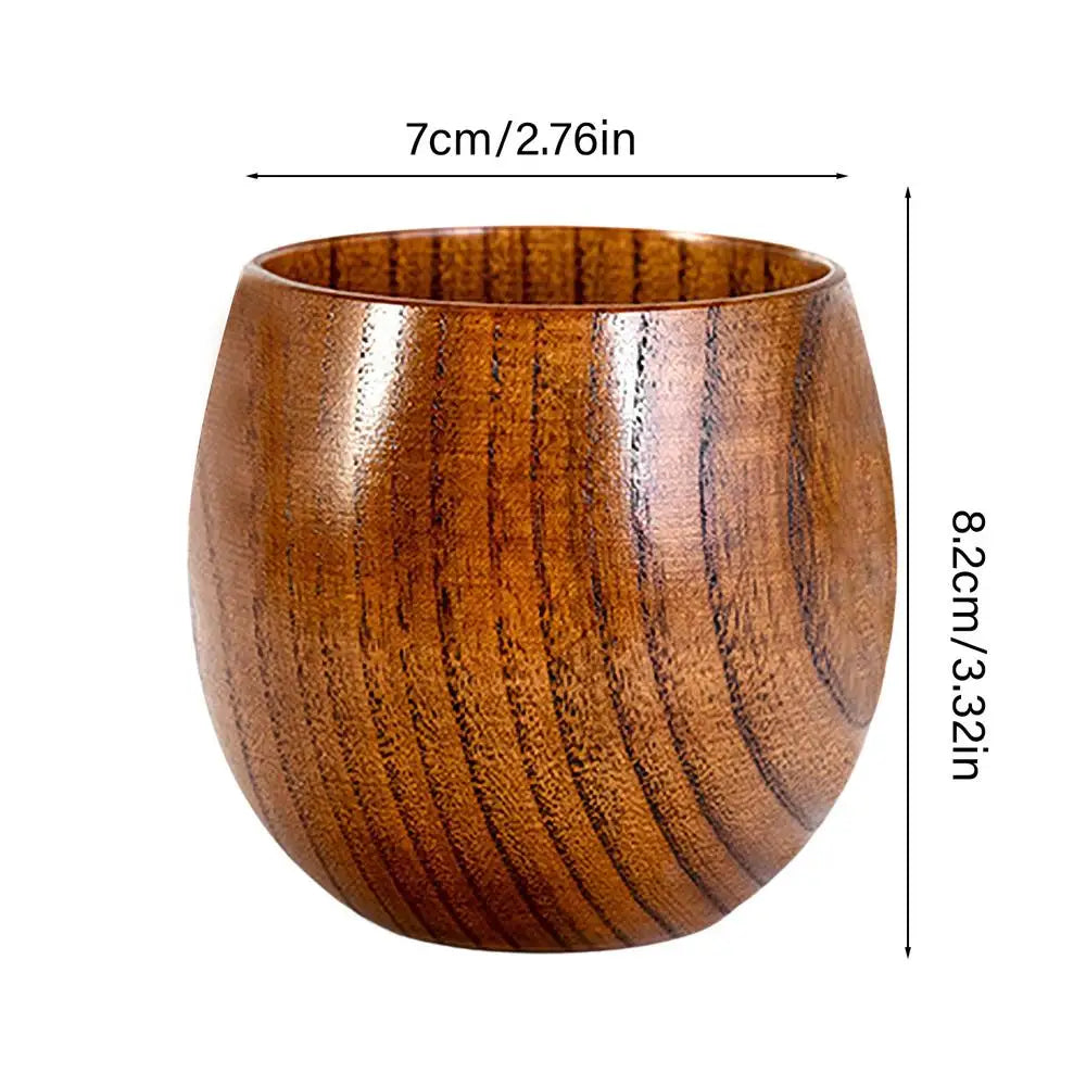 Handmade Wooden Coffee Mugs Set of 2 | Retro Wood Cups