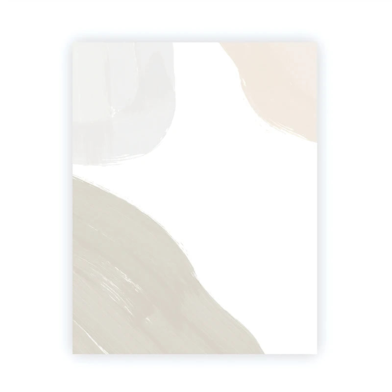 Watercolor Abstract Canvas Wall Art | Pastel Boho Beige Gray