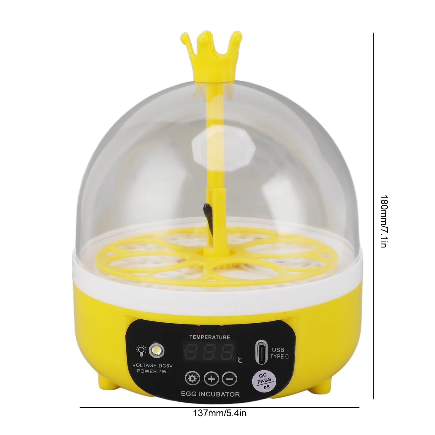 Digital Egg Candler Egg Incubator Noiseless Automatic Temperature Humidity Eggs Transparent Lid for Home Peaceful Pleasures Health and Wellness