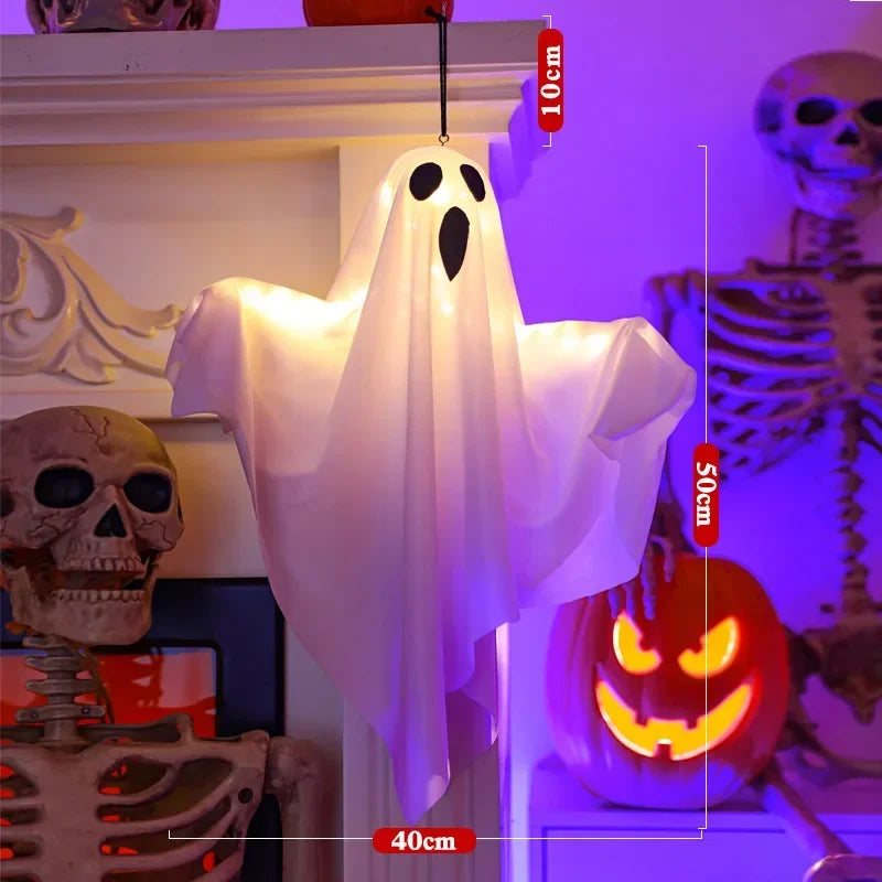 Halloween Decoration LED Hanging Light Emitting White Ghost DIY Styling Light Horror Indoor Party Decoration Atmosphere Light Peaceful Pleasures Health and Wellness
