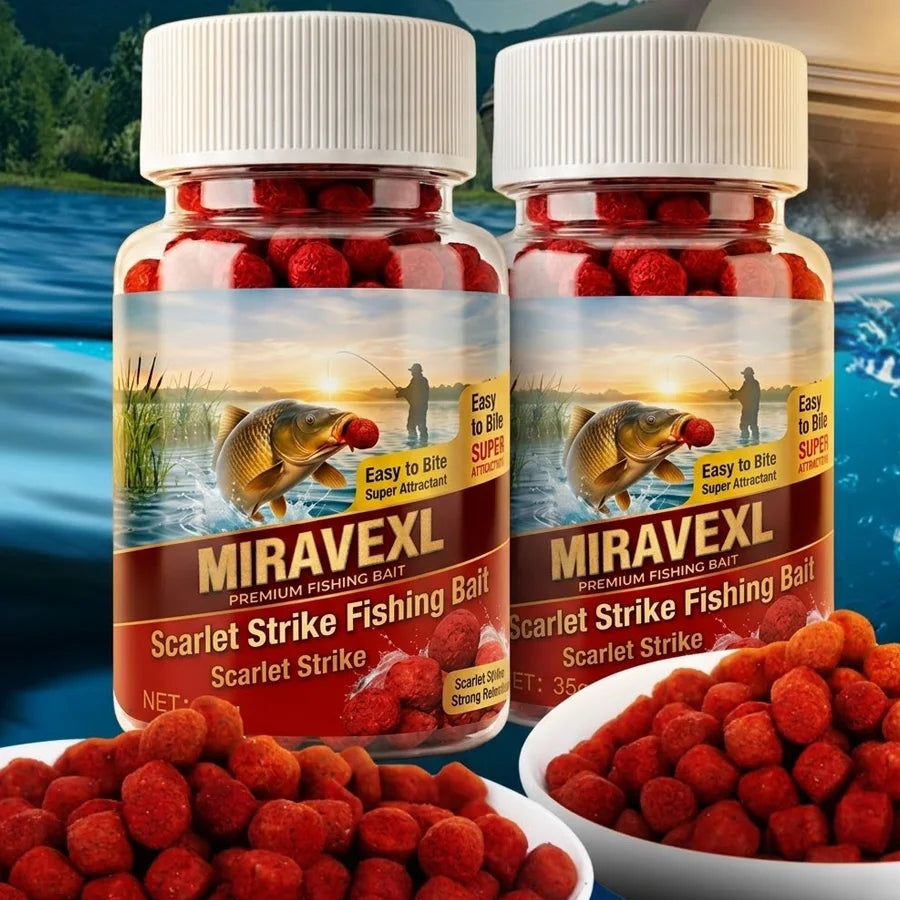 MIRAVEXL Scarlet Strike Red Boilies Carp Fishing Bait Lure