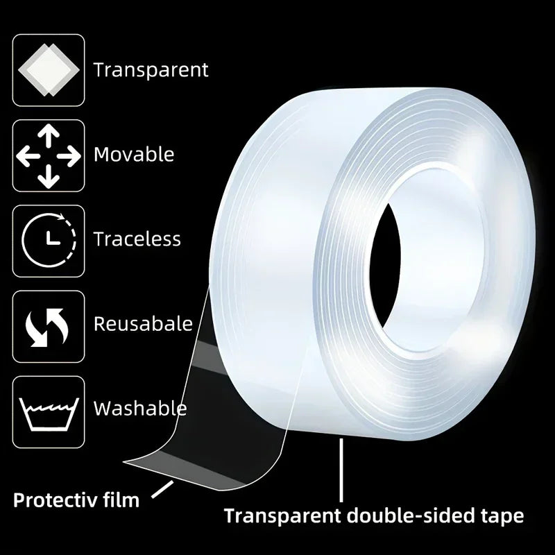 Ultra-Strong Double-Sided Nano Grip Tape – Waterproof & Reusable