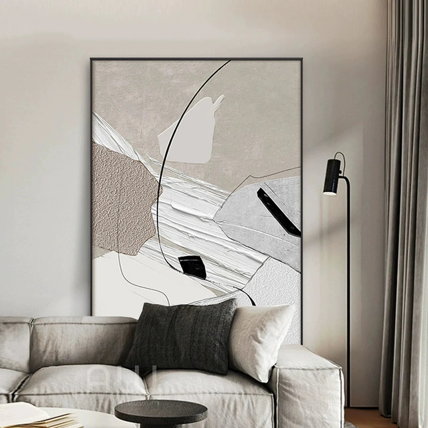Abstract Canvas Oil Painting, 100% Hand Painted, Beige , Foyer Decoration, Modern and Minimalist Living Room Art Peaceful Pleasures Health and Wellness