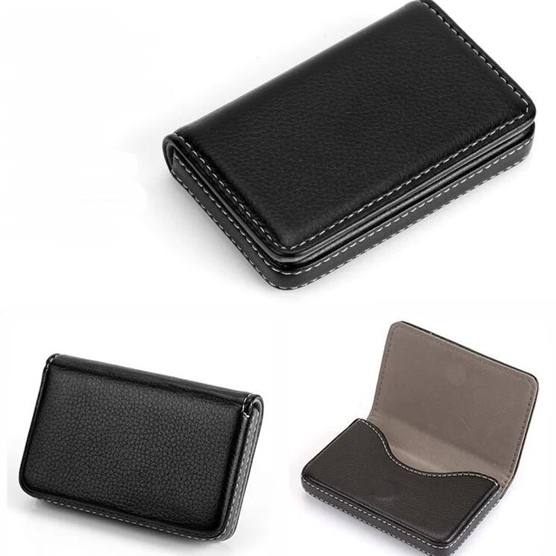 PU Leather Magnetic Card Case 1pc Business Card Holder for Men Women Fashion Credit Bank ID Box Solid Color Multipurpose Peaceful Pleasures Health and Wellness
