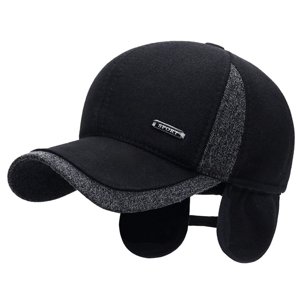 Winter Plush Earflap Hat – Windproof Thermal Cap for Men