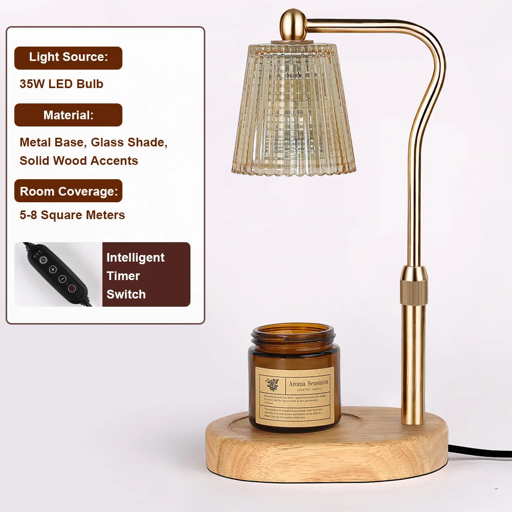 RUNTOIN Dimmable Candle Warmer Lamp with Timer | Wax Melt Night Light