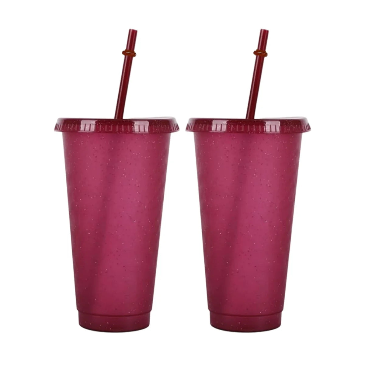 2/4Pcs Reusable Plastic Cup, 710ml Drinkware Tumblers, Coloured Acrylic Cups Tumblers with Lids and Straws, Plastic Bulk Cup Peaceful Pleasures Health and Wellness 2pcs purple