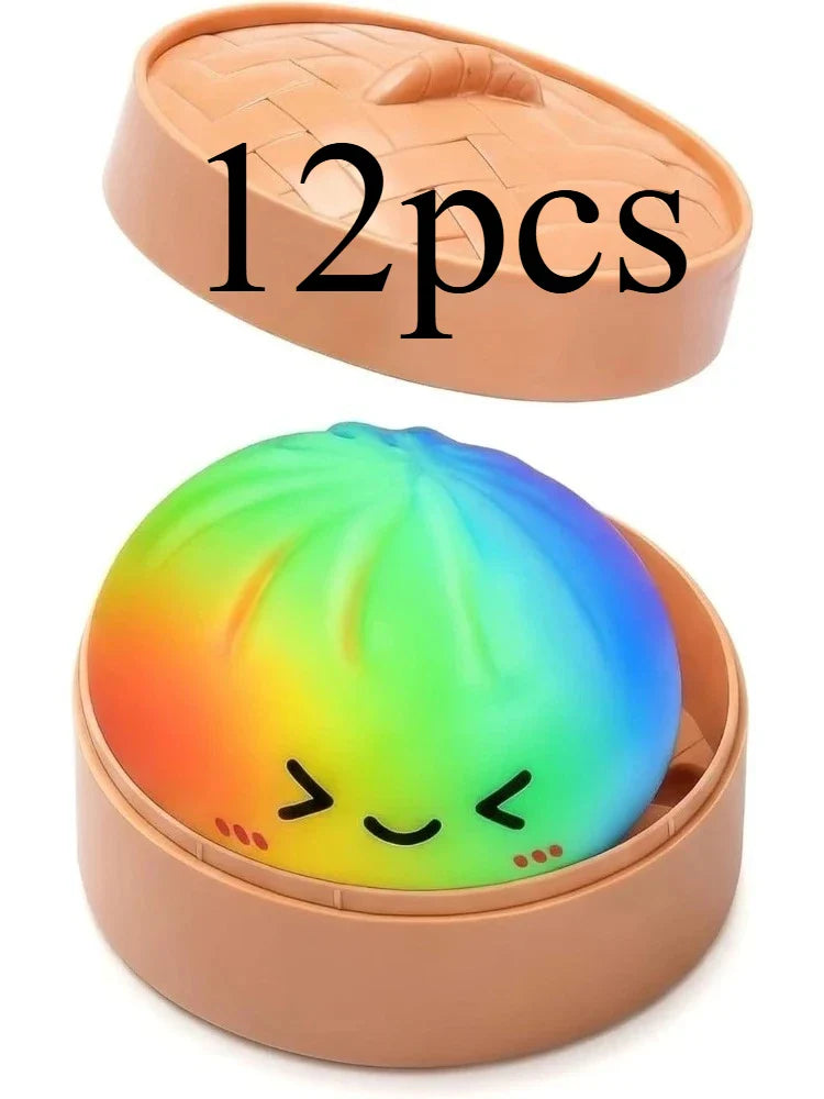 Glitter Dumpling Squishy Toy – Slow Rebound TPR Fidget Bao Bun