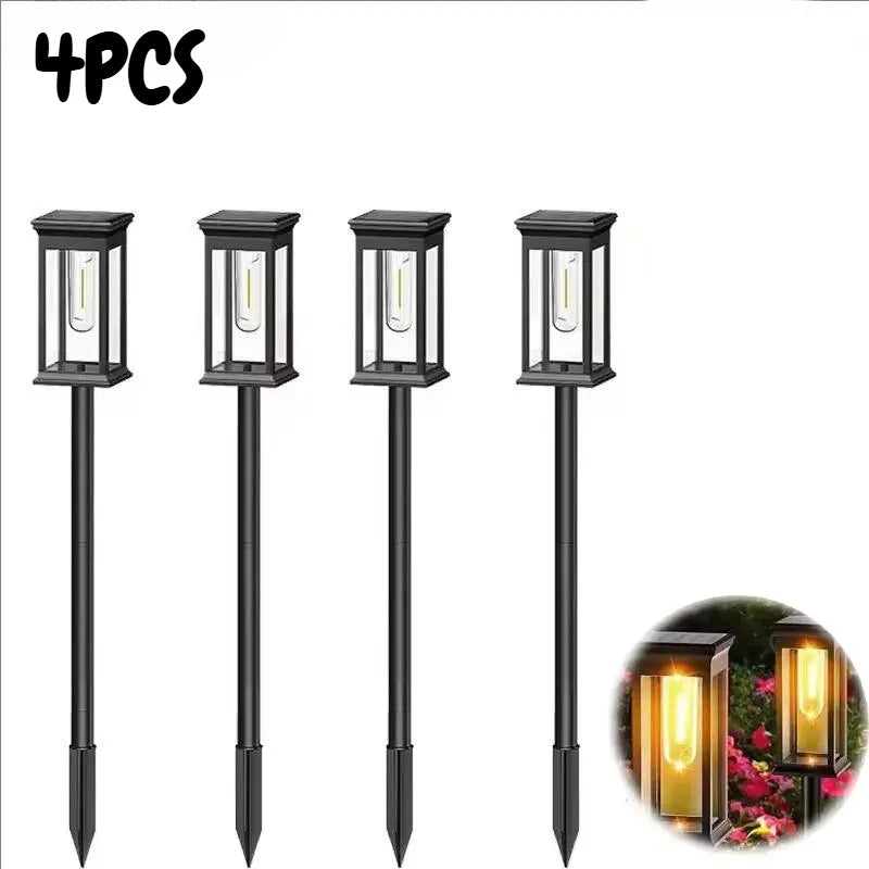 Solar Garden Spike Lights | Vintage Edison Bulb Outdoor Path Lamp
