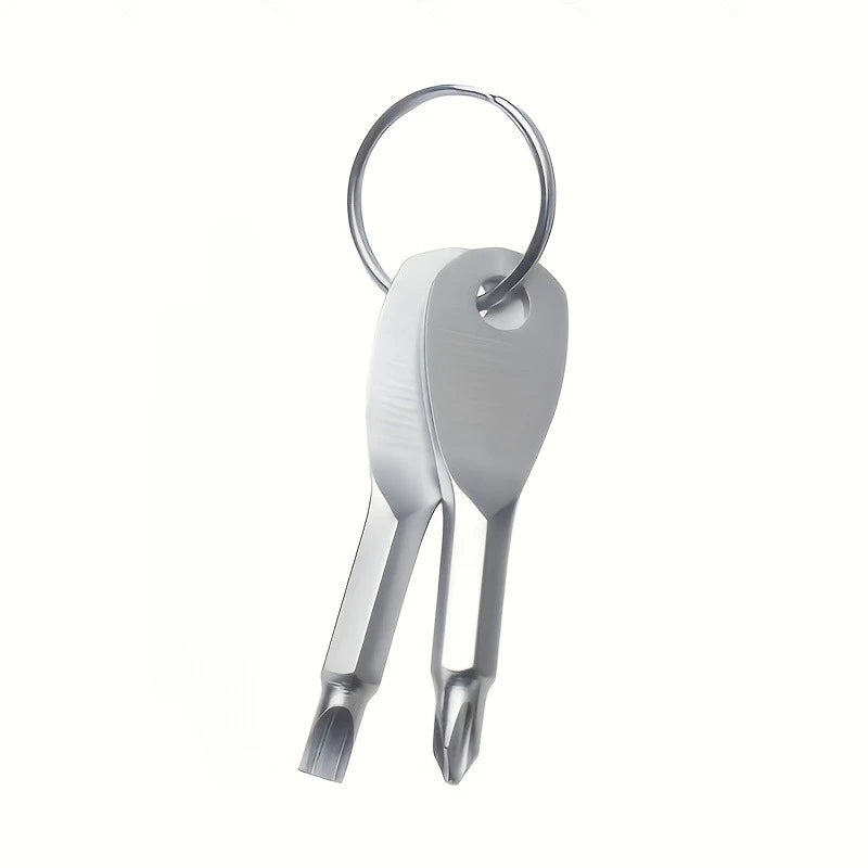 Portable Screwdriver Keychain | Steel Flat Head EDC Tool